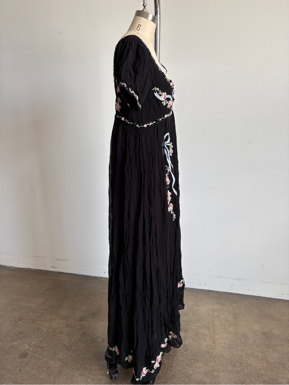 $489 NWT For Love and Lemons “Rosemarie” Maxi Dress in Black Sz Large - Picture 8 of 15